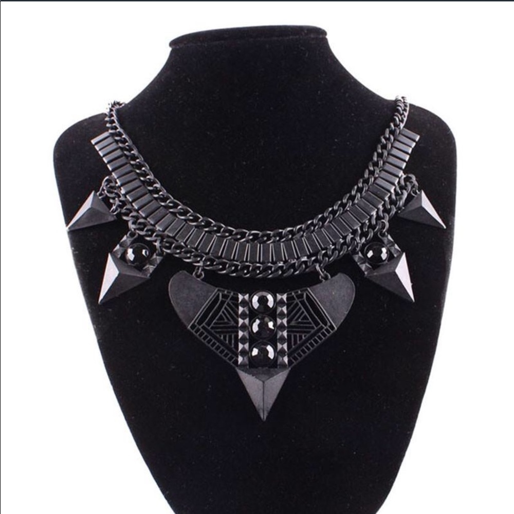 Matte Black Tribal Necklace